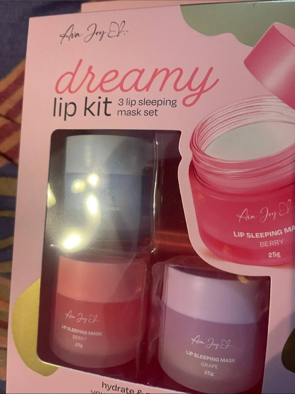 Ava Joy Dreamy Lip Kit — Berry, Grape & Vanilla Hydrating Masks